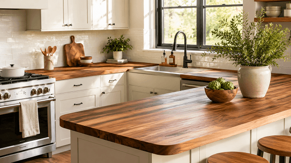How Acacia Butcher Block Countertops Add Warmth to Kitchens